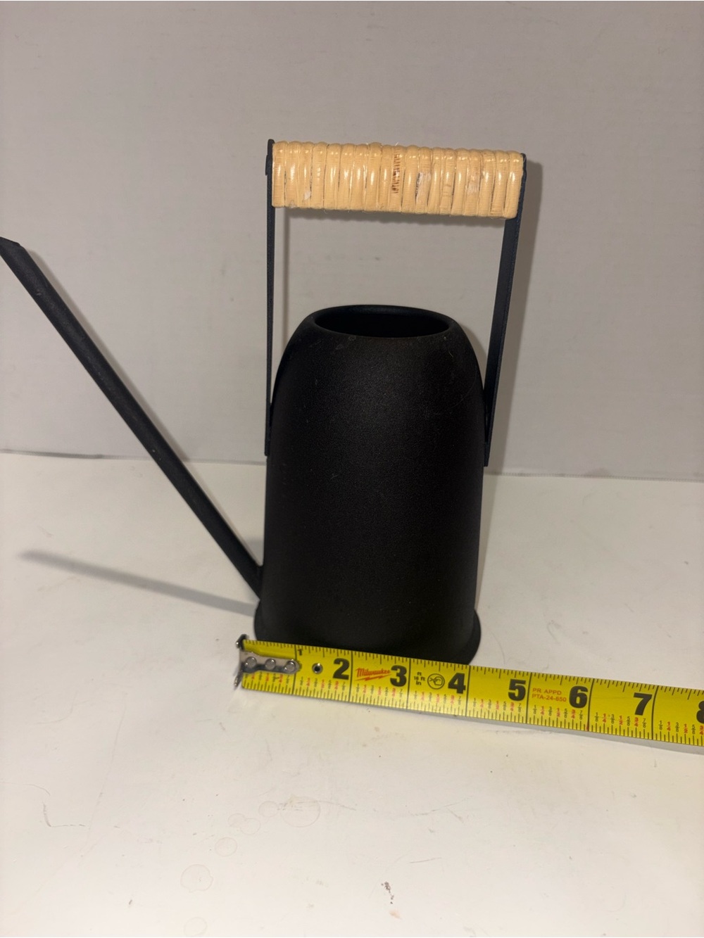 Black Metal Watering Can with Natural Handle - Home Kitchen - Picture 3 of 5